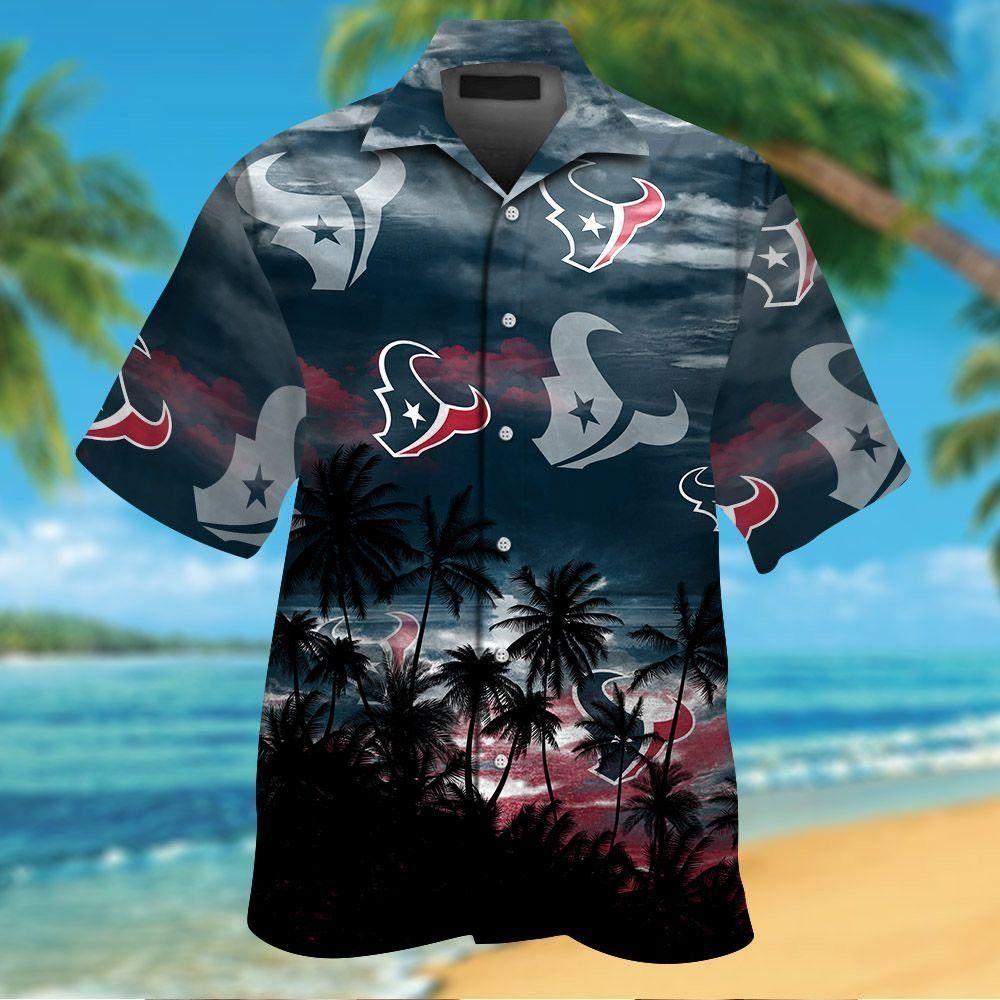 Houston Texans Short Sleeve Button Up Tropical Hawaiian Shirt VER031 Unisex T-shirt, Sweatshirt, Hoodie, Long Sleeve Tee - T-Shirt, Sweatshirt, Hoodie