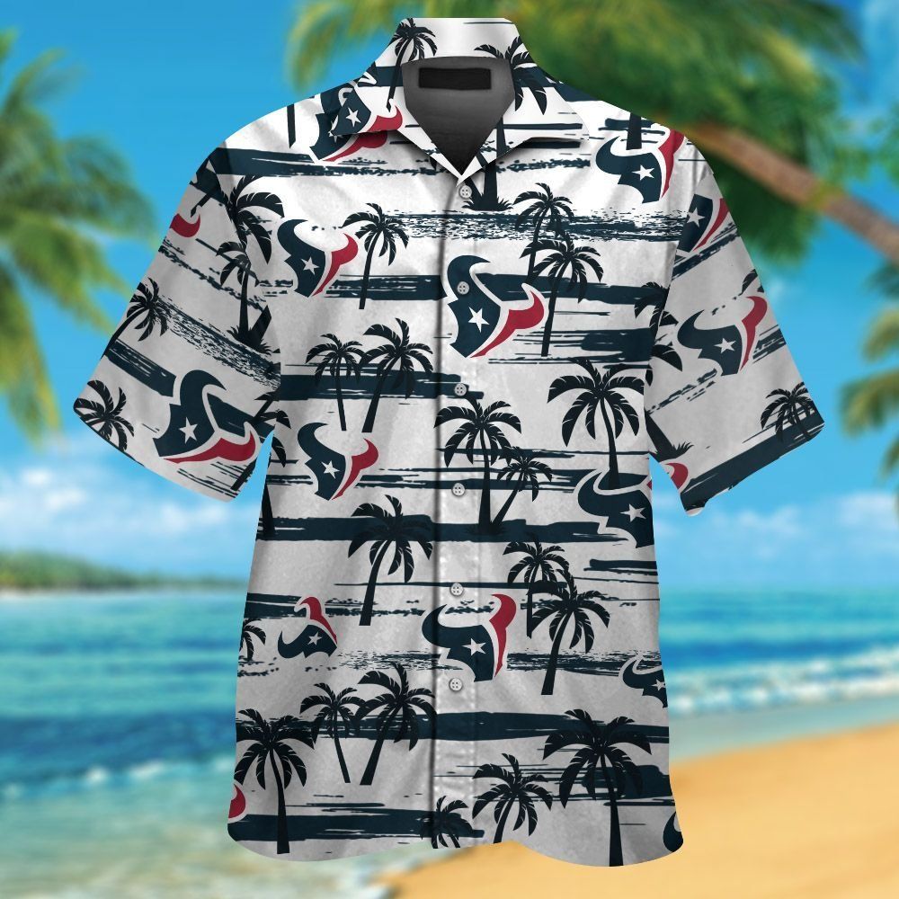 Houston Texans Short Sleeve Button Up Tropical Hawaiian Shirt VER09 Unisex T-shirt, Sweatshirt, Hoodie, Long Sleeve Tee - T-Shirt, Sweatshirt, Hoodie