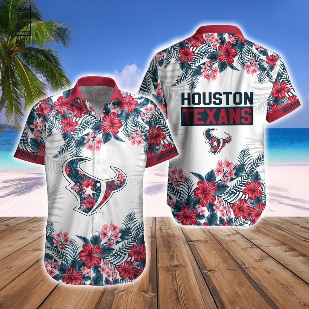 Houston Texans Tropical Style Hawaiian Shirt Short Combo Set Unisex T-shirt, Sweatshirt, Hoodie, Long Sleeve Tee - T-Shirt, Sweatshirt, Hoodie