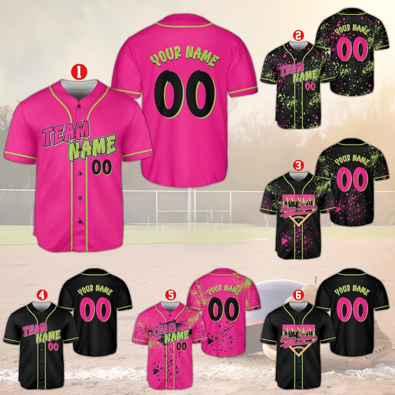 Custom Animals Baseball Jersey, Personalized Name And Number Party Baseball Jersey, Matching Paint Splatter Jersey, Monkey Team Gift - T-Shirt, Sweatshirt, Hoodie