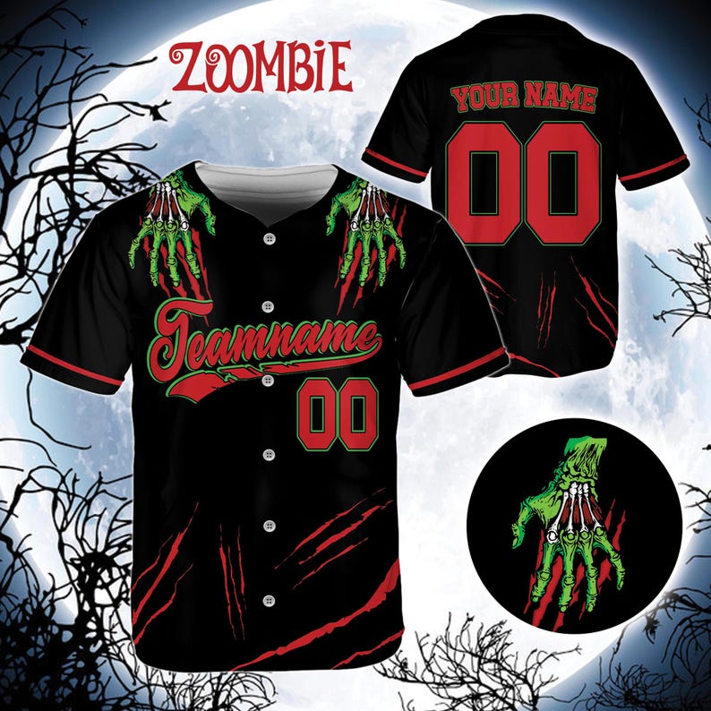 Custom Horor Halloween Baseball Jersey, Personalized Name Number Creepy Halloween Jersey, Baseball Uniform, Creepy Halloween Jerseys - T-Shirt, Sweatshirt, Hoodie