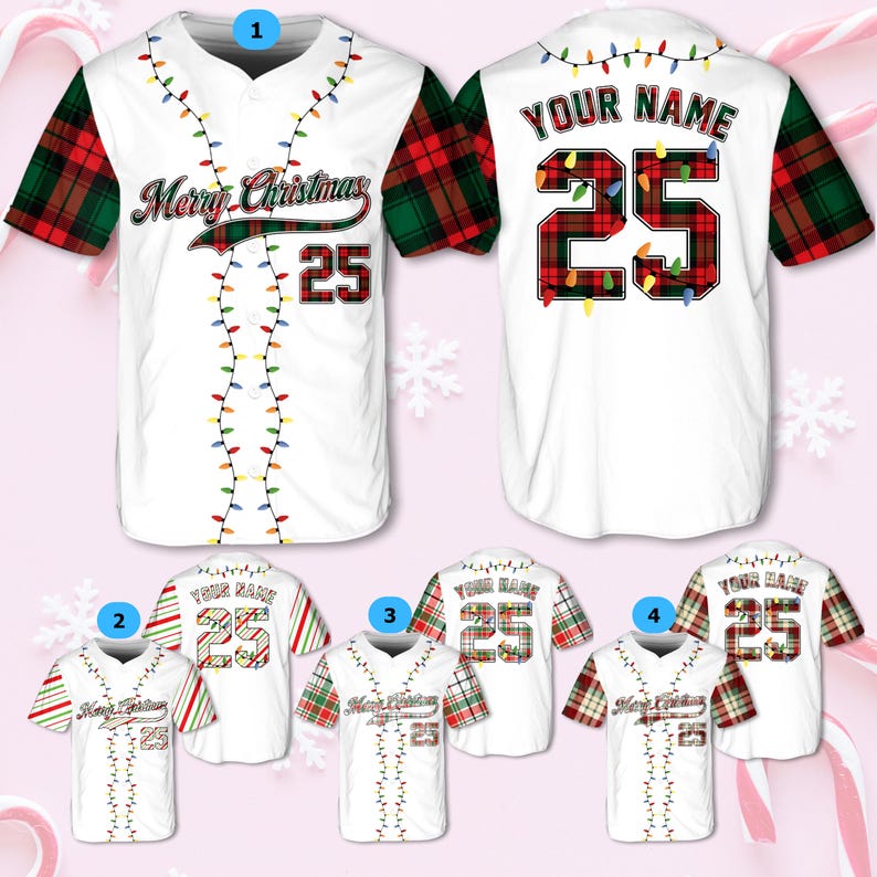 Christmas Jersey Personalized Jersey Merry Christmas Shirt Baseball Christmas Family Xmas Shirt Custom Baseball Shirt Holiday Jersey - T-Shirt, Sweatshirt, Hoodie
