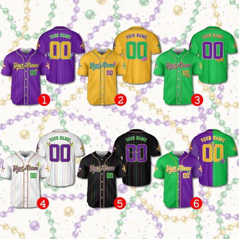 Custom Festival Baseball Jersey Personalized Your Krewe, Name & Number Holiday Team Jersey, Family Matching Men Women Youth Kids - T-Shirt, Sweatshirt, Hoodie