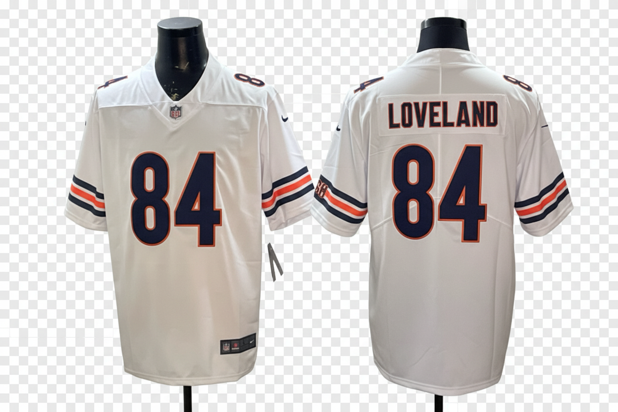 Men's Chicago Bears Colston Loveland #84 White Vapor F.U.S.E. Limited Jersey football jersey product view 2