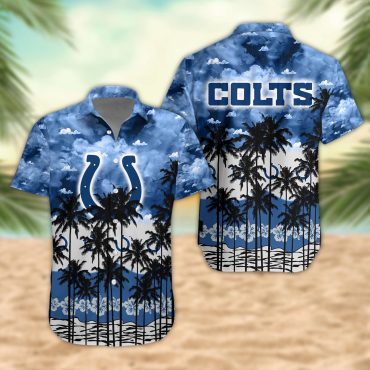 Indianapolis Colts Palm Trees Sunset Hawaiian Shirt Unisex T-shirt, Sweatshirt, Hoodie, Long Sleeve Tee - T-Shirt, Sweatshirt, Hoodie