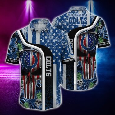 Indianapolis Colts Star Stripes Hawaiian Shirt Unisex T-shirt, Sweatshirt, Hoodie, Long Sleeve Tee - T-Shirt, Sweatshirt, Hoodie