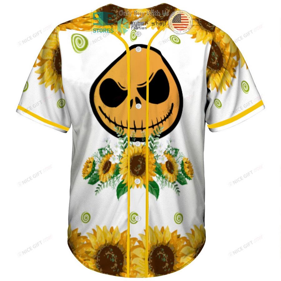 BEST Jack Skellington Face Sunflowers Baseball Jersey Unisex T-shirt, Sweatshirt, Hoodie, Long Sleeve Tee - T-Shirt, Sweatshirt, Hoodie