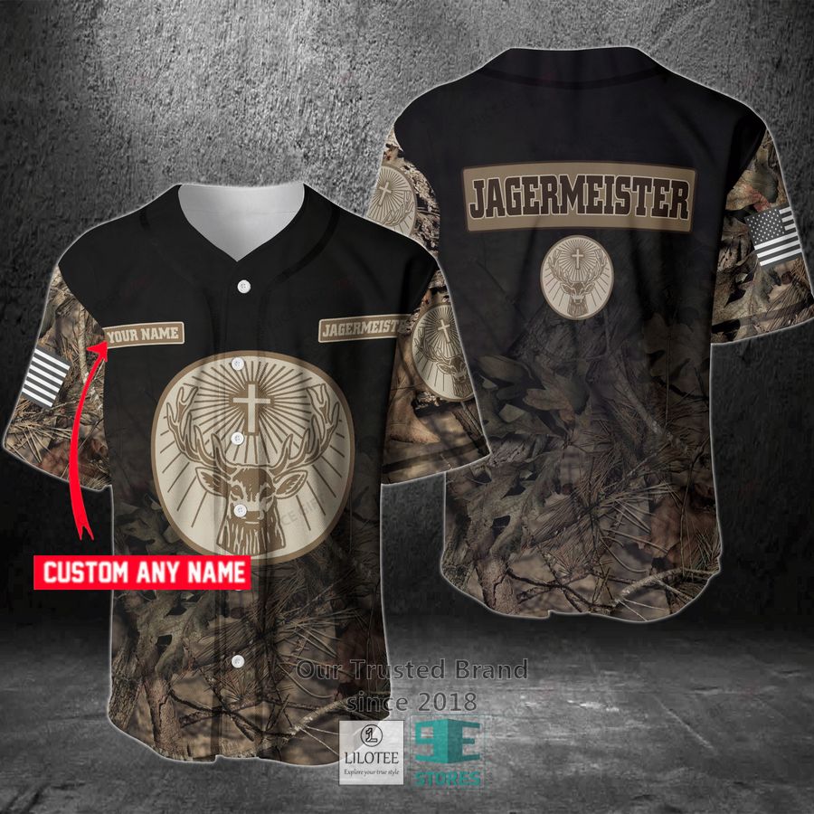 Jagermeister Camo Your Name Hunting Baseball Jersey Unisex T-shirt, Sweatshirt, Hoodie, Long Sleeve Tee - T-Shirt, Sweatshirt, Hoodie