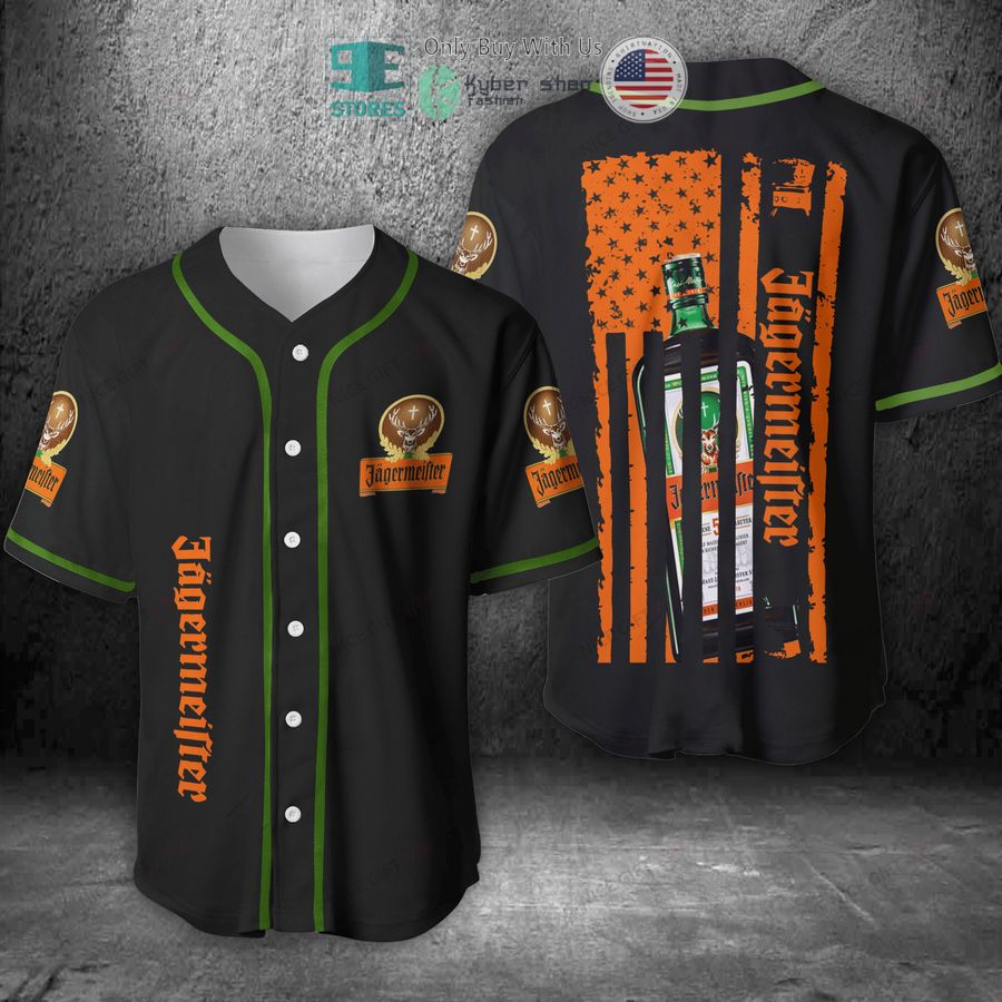 BEST Jagermeister United States Flag black Baseball Jersey Unisex T-shirt, Sweatshirt, Hoodie, Long Sleeve Tee - T-Shirt, Sweatshirt, Hoodie