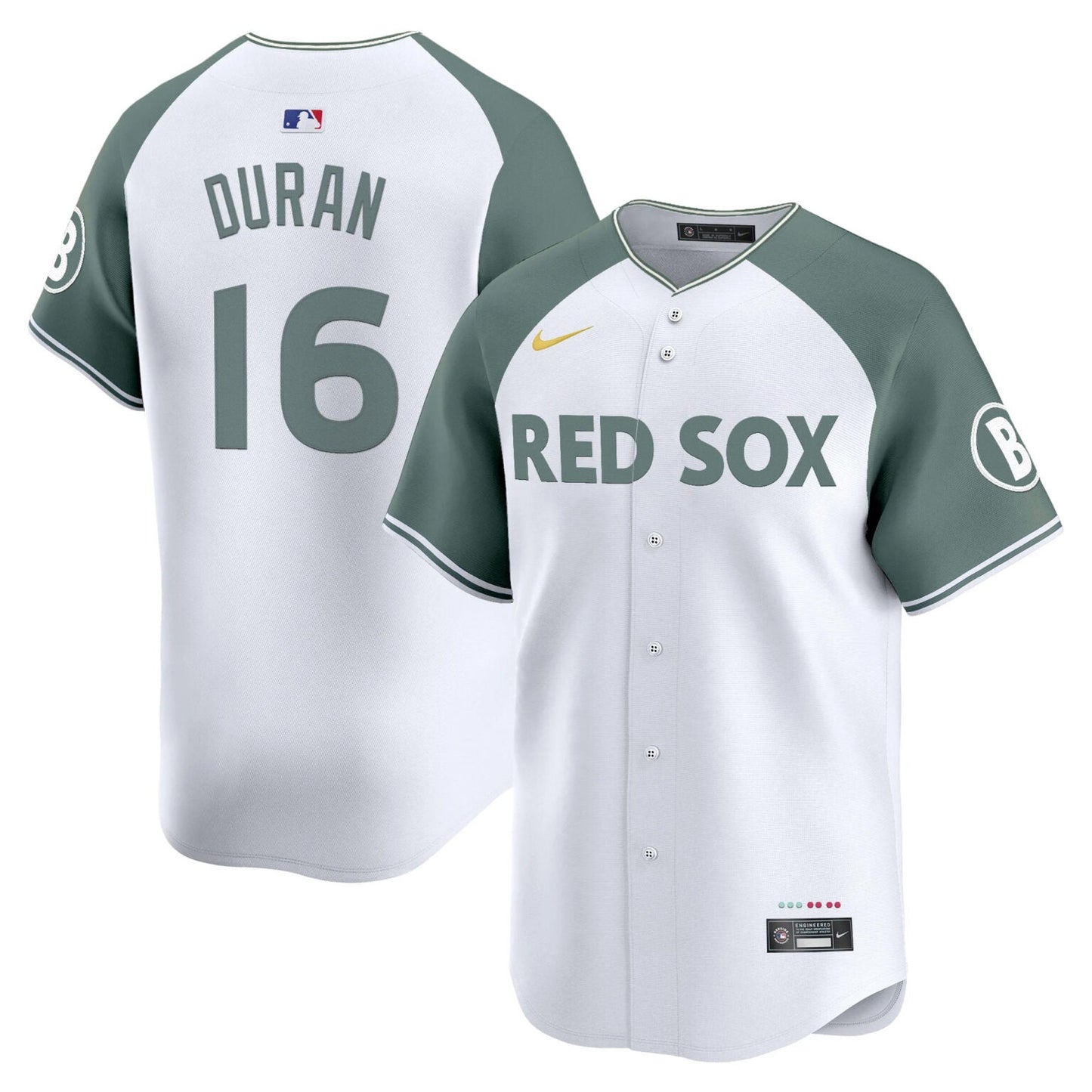 Jarren Duran Boston Red Sox Alternate City Connect Theme Jersey White baseball jersey product view 1