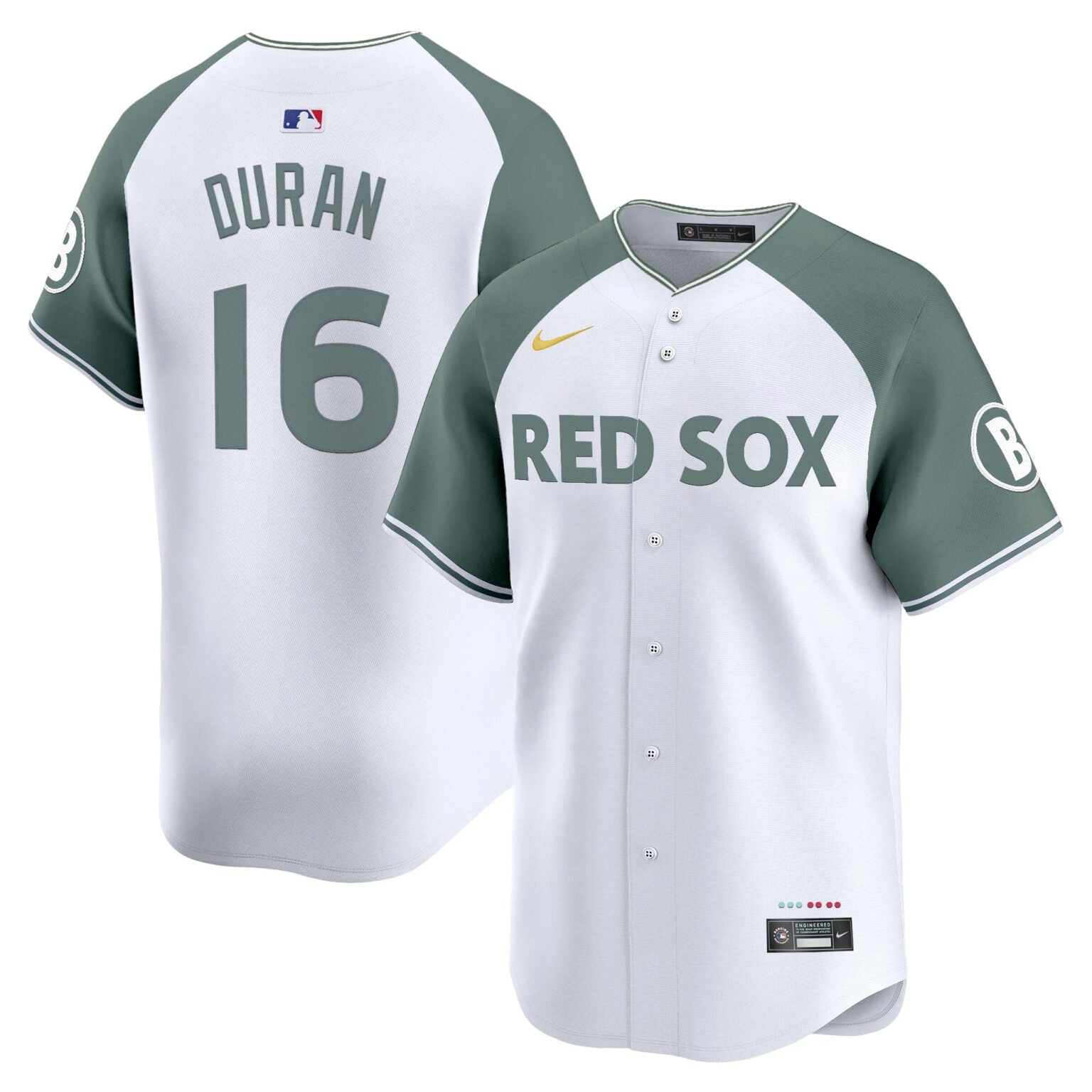 Jarren Duran Boston Red Sox Alternate City Connect Theme Jersey White baseball jersey product view 1