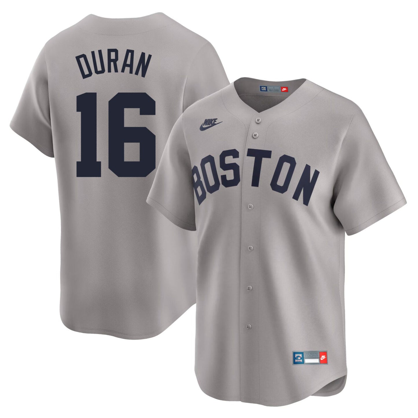 Jarren Duran Boston Red Sox Throwback Limited Jersey Gray baseball jersey product view 1