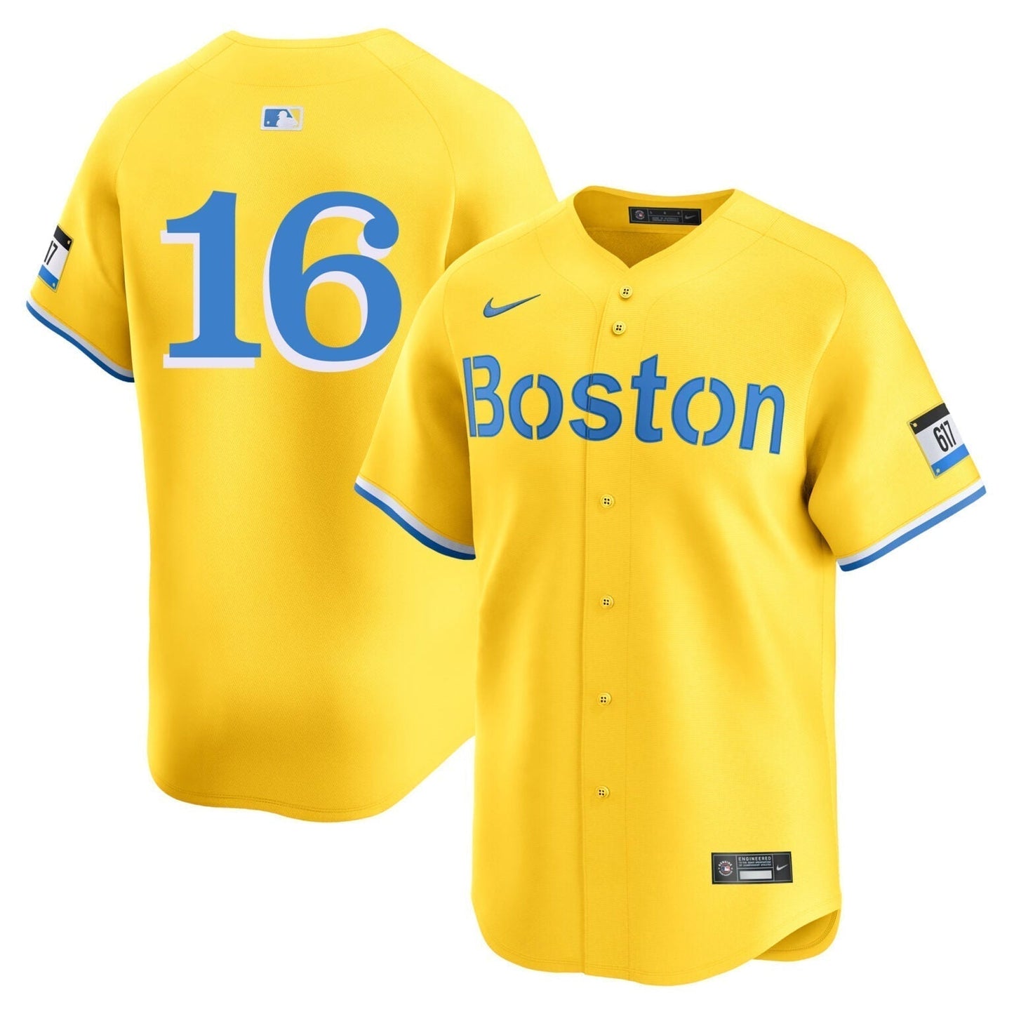 Jarren Duran Boston Red Sox City Connect Limited Jersey Gold baseball jersey product view 1