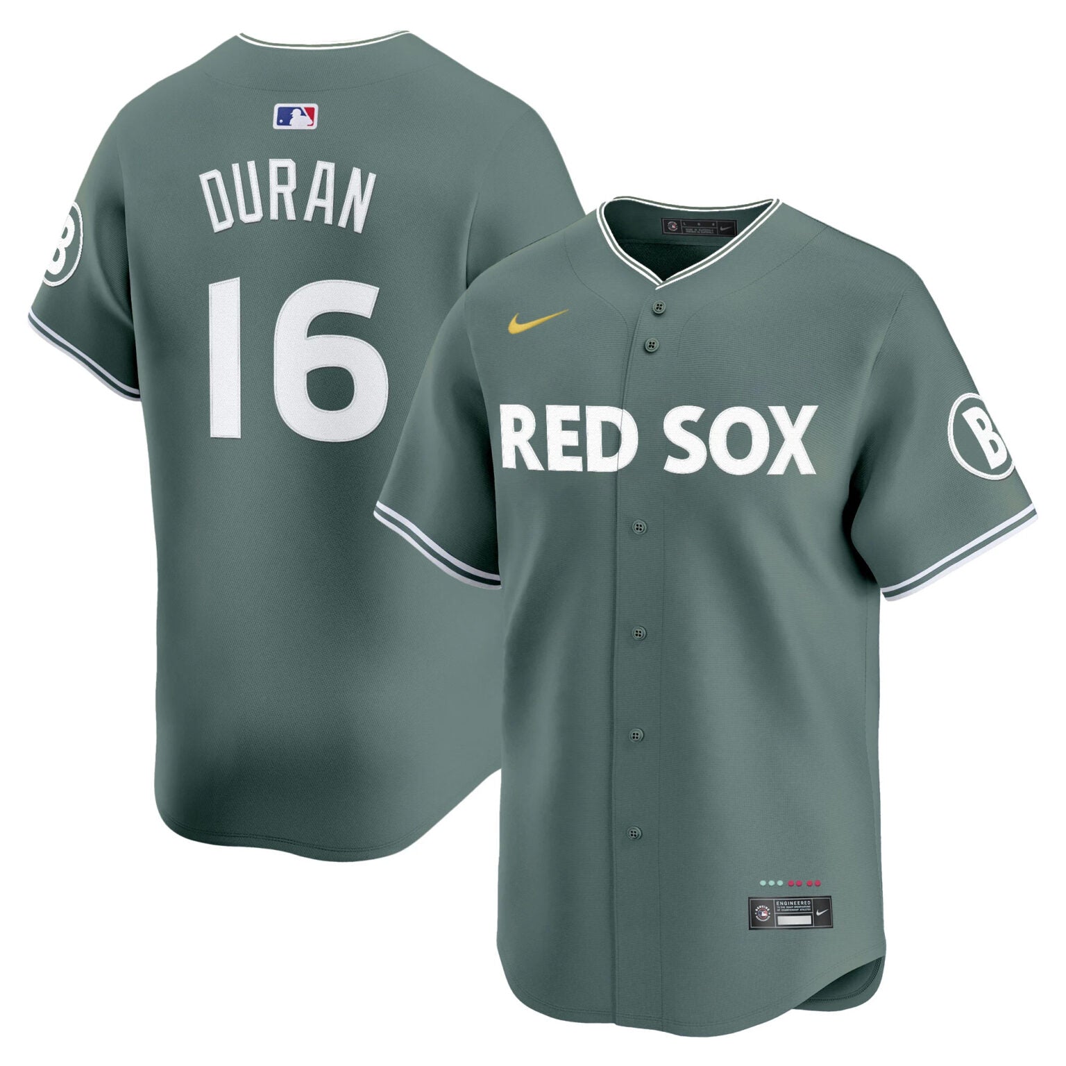Jarren Duran Boston Red Sox City Connect Theme Jersey Green baseball jersey product view 1