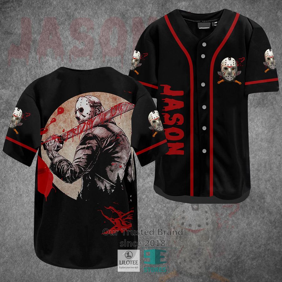 Jason Voorhees Blood Horror Movie Baseball Jersey Unisex T-shirt, Sweatshirt, Hoodie, Long Sleeve Tee - T-Shirt, Sweatshirt, Hoodie