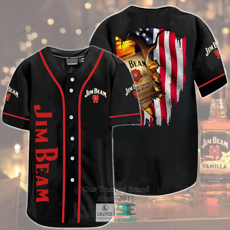 Jim Beam US Flag Baseball Jersey Unisex T-shirt, Sweatshirt, Hoodie, Long Sleeve Tee - T-Shirt, Sweatshirt, Hoodie