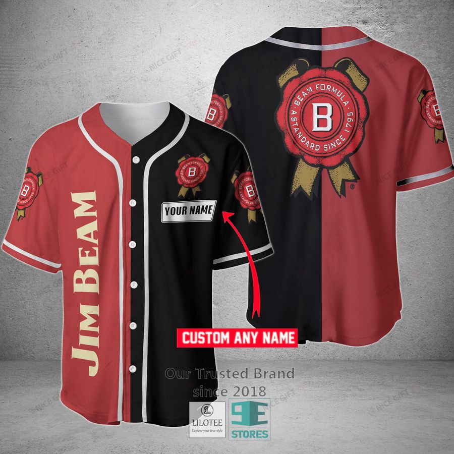 Jim Beam Your Name Red black Baseball Jersey Unisex T-shirt, Sweatshirt, Hoodie, Long Sleeve Tee - T-Shirt, Sweatshirt, Hoodie