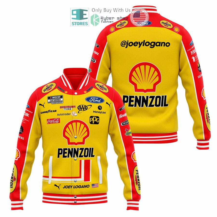 BEST Joey Logano Pennzoil Baseball Jacket Unisex T-shirt, Sweatshirt, Hoodie, Long Sleeve Tee - T-Shirt, Sweatshirt, Hoodie