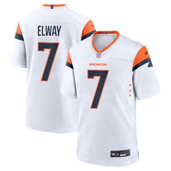 John Elway Denver Broncos Away Jersey - White football jersey product view 1