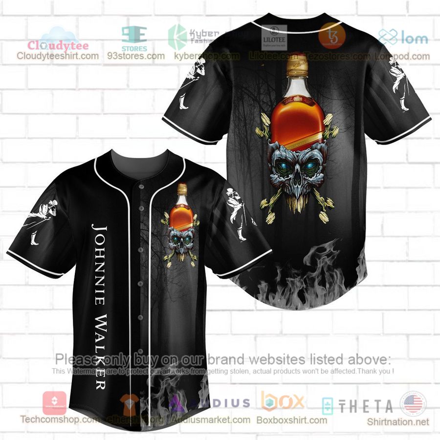 HOT Johnnie Walker skull head Baseball Jersey Shirt Unisex T-shirt, Sweatshirt, Hoodie, Long Sleeve Tee - T-Shirt, Sweatshirt, Hoodie