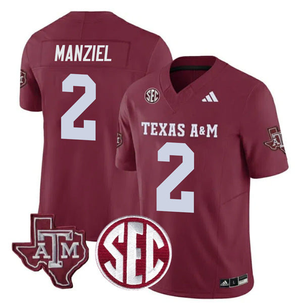 Johnny Manziel Texas A&M Aggies Football Home Jersey Maroon football jersey product view 1