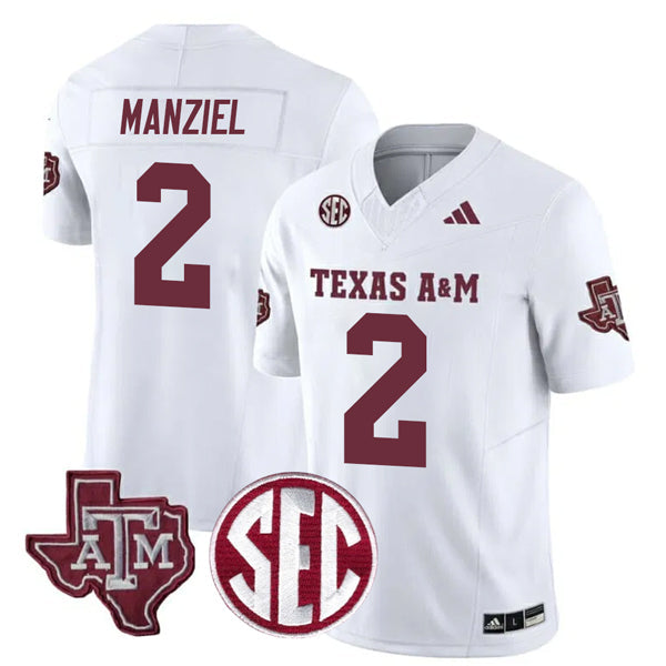 Johnny Manziel Texas A&M Aggies Football Away Jersey White football jersey product view 1
