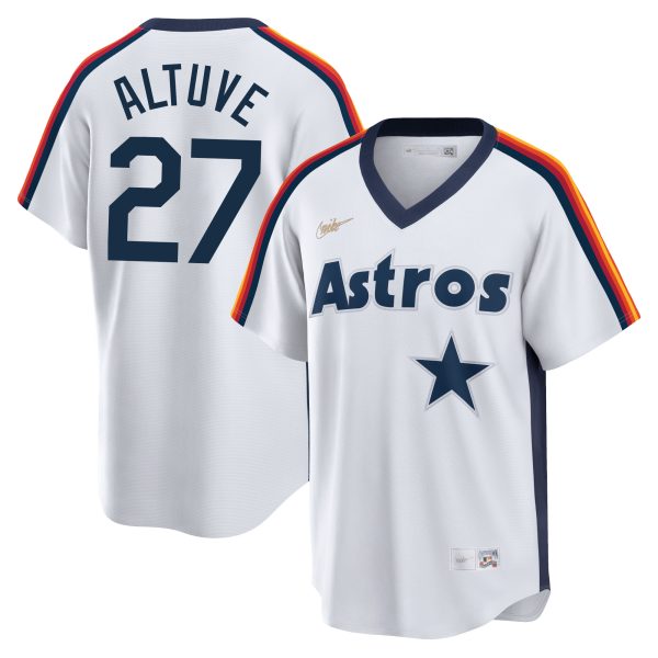 Jose Altuve Houston Astros Cooperstown Collection Jersey - White baseball jersey product view 1