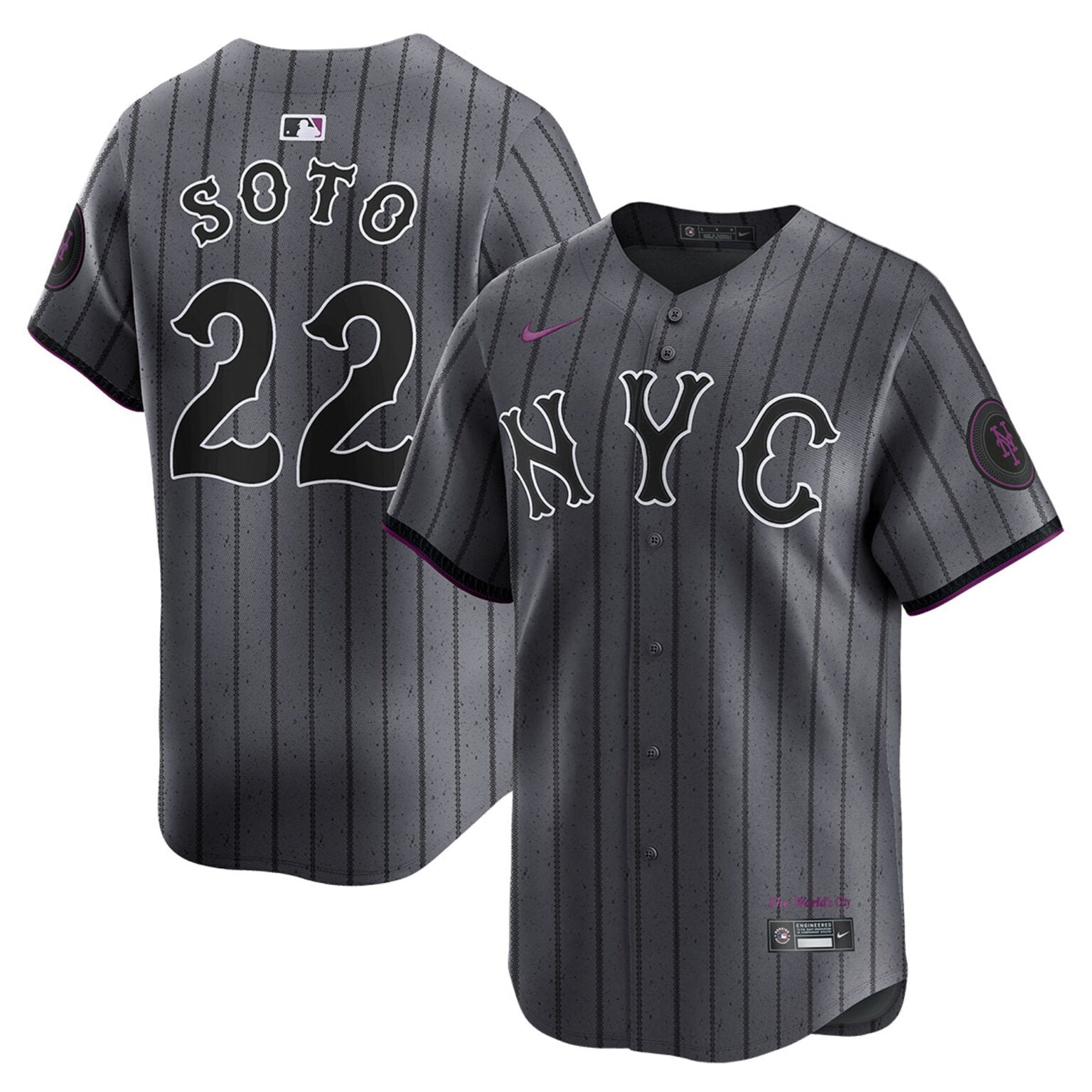 Juan Soto New York Mets Dark City Connect Limited Jersey Gray baseball jersey product view 1