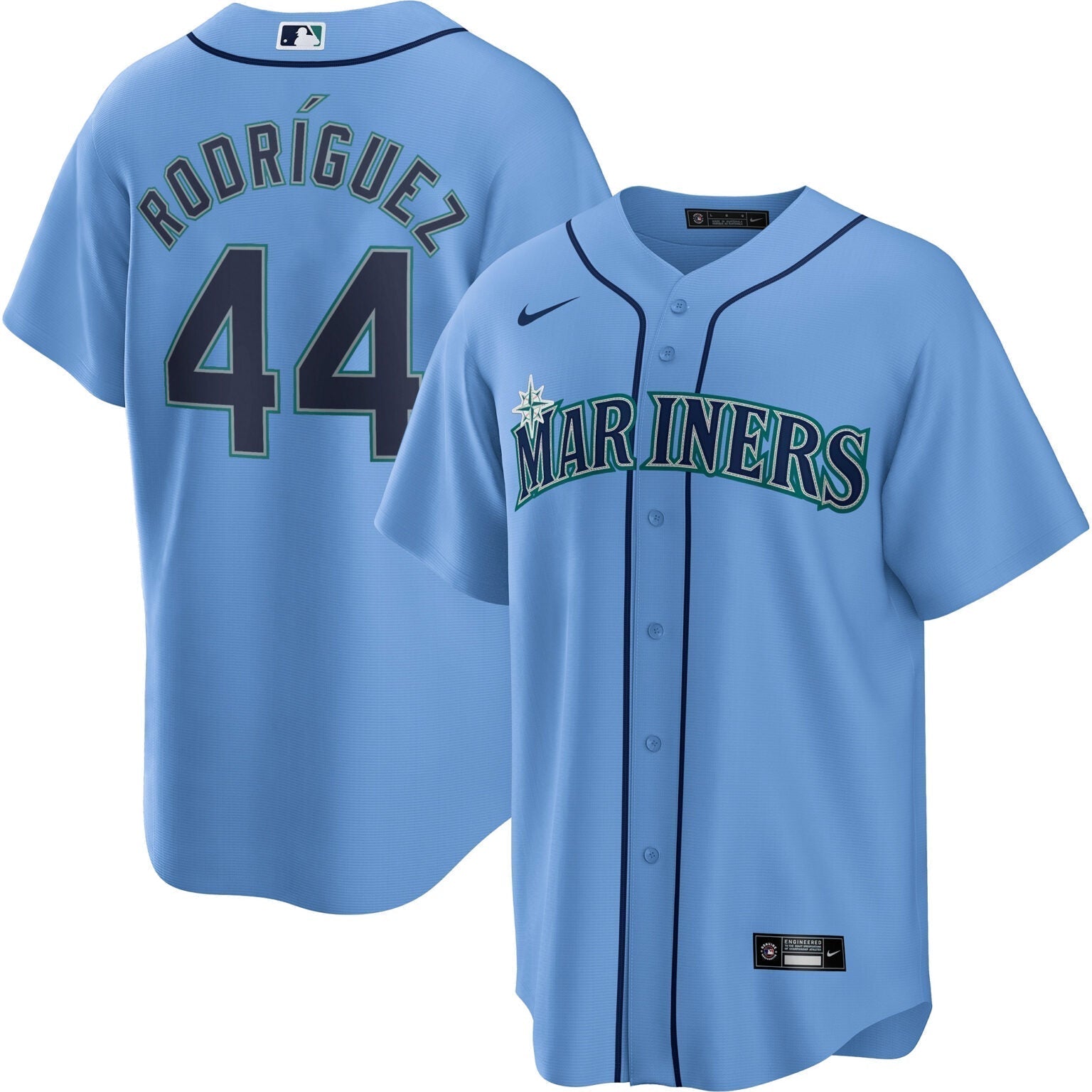 Julio Rodriguez Seattle Mariners Alternate Jersey Light Blue baseball jersey product view 1
