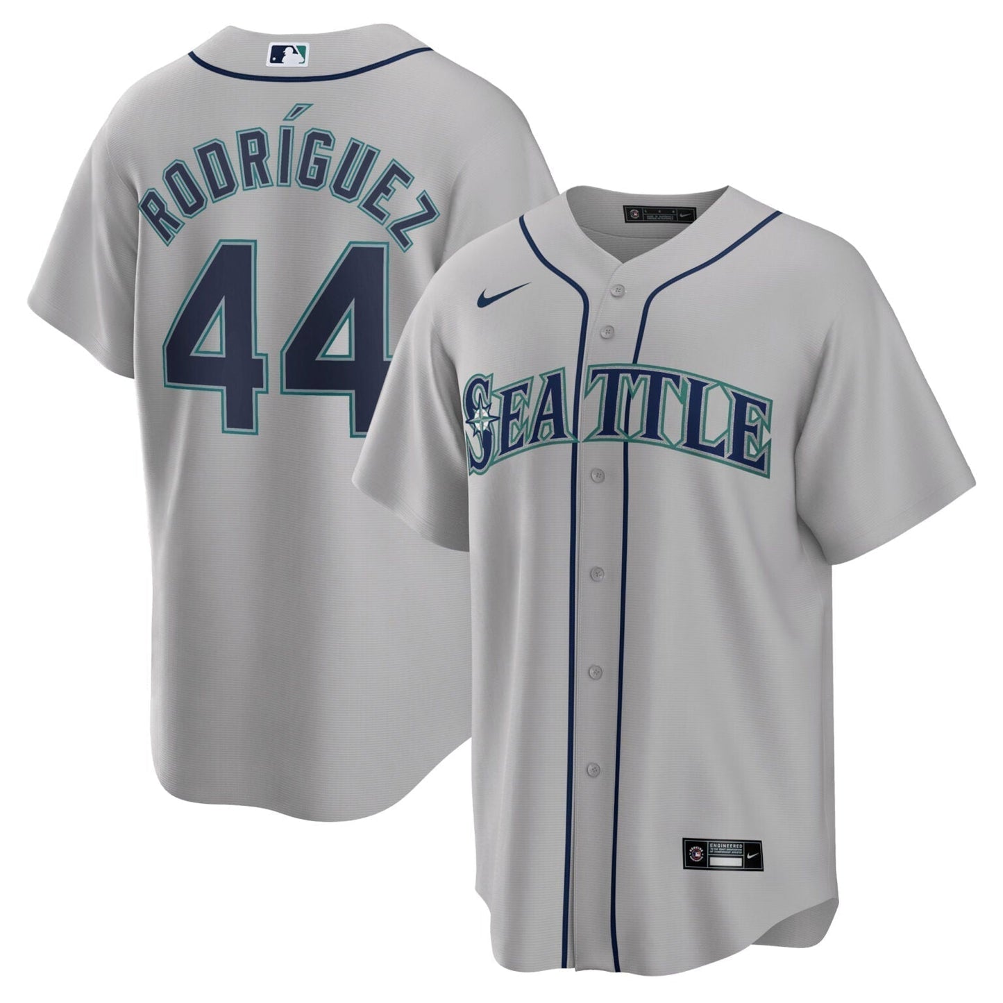 Julio Rodriguez Seattle Mariners Road Jersey Grey baseball jersey product view 1