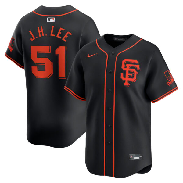 Jung Hoo Lee San Francisco Giants Alternate Limited Jersey - Black baseball jersey product view 1
