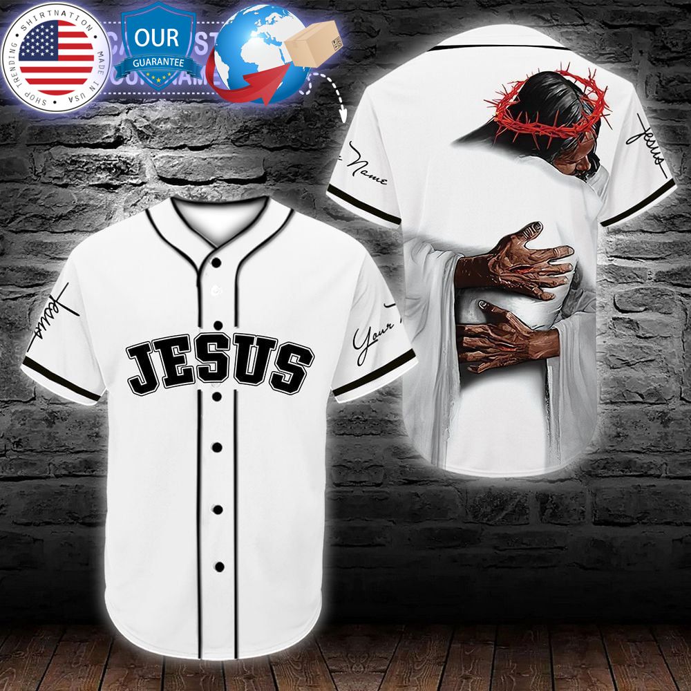 HOT Jesus Hug Custom Baseball Jersey Unisex T-shirt, Sweatshirt, Hoodie, Long Sleeve Tee - T-Shirt, Sweatshirt, Hoodie