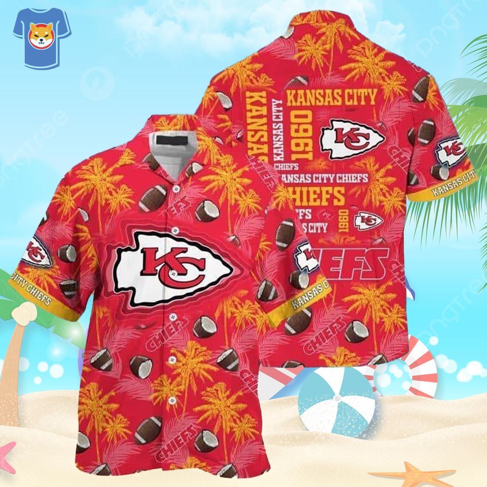 Kansas City Chiefs Hawaiian Shirt Summer Vacation Gift Unisex T-shirt, Sweatshirt, Hoodie, Long Sleeve Tee - T-Shirt, Sweatshirt, Hoodie