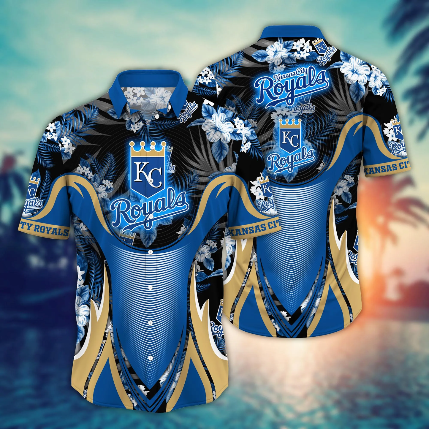 Kansas City Royals MLB Hawaiian Shirt Brightness Aloha Shirt Unisex T-shirt, Sweatshirt, Hoodie, Long Sleeve Tee - T-Shirt, Sweatshirt, Hoodie