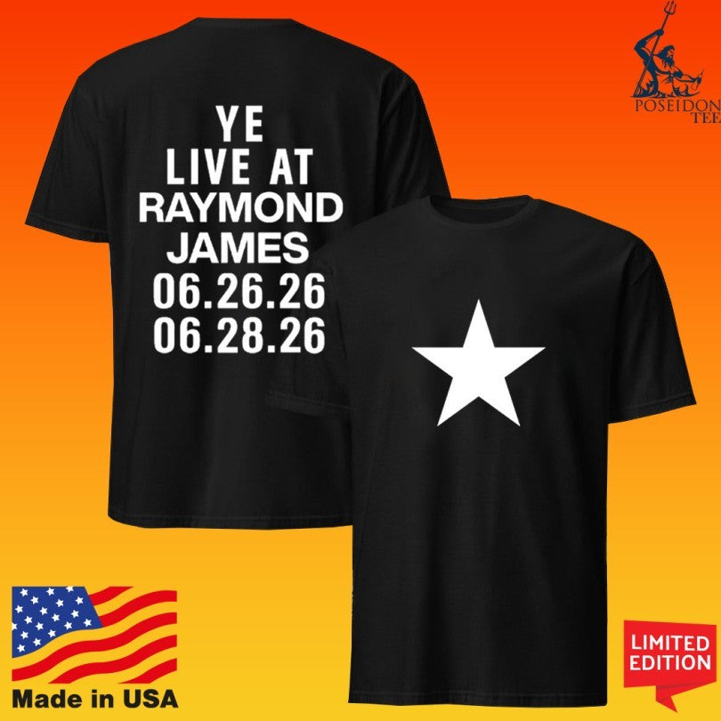 Kanye West Live At Raymond James Stadium Tampa Florida 2026 Concert Merch On June 26 And 28 2026 Star T-shirt - T-Shirt, Sweatshirt, Hoodie