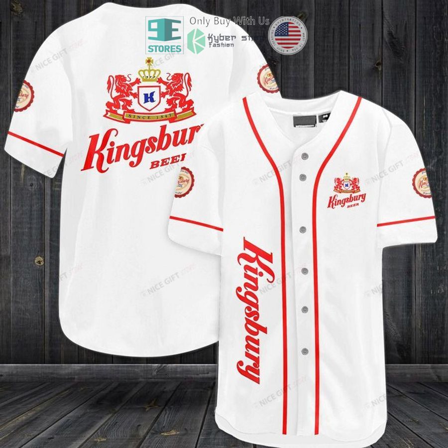 BEST Kingsbury Beer logo white Baseball Jersey Unisex T-shirt, Sweatshirt, Hoodie, Long Sleeve Tee - T-Shirt, Sweatshirt, Hoodie