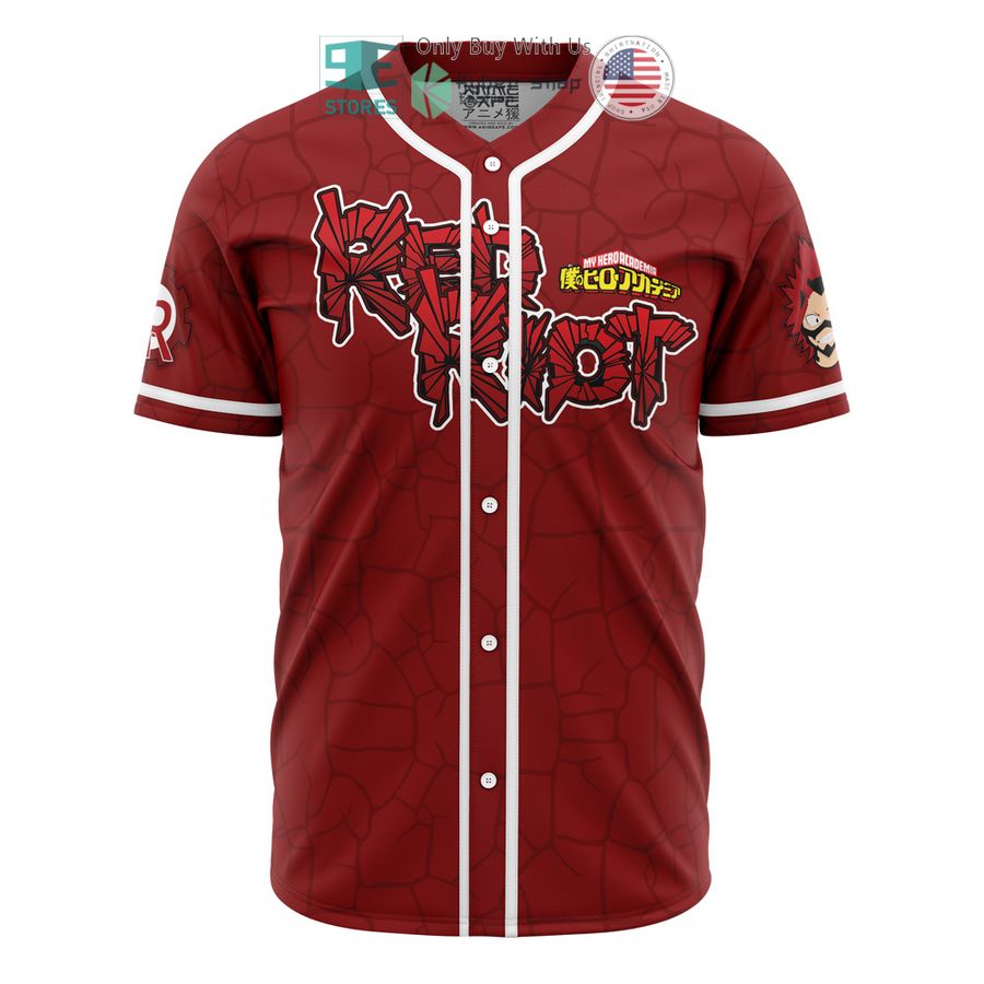 BEST Kirishima Red Riot My Hero Academia Baseball Jersey Unisex T-shirt, Sweatshirt, Hoodie, Long Sleeve Tee - T-Shirt, Sweatshirt, Hoodie