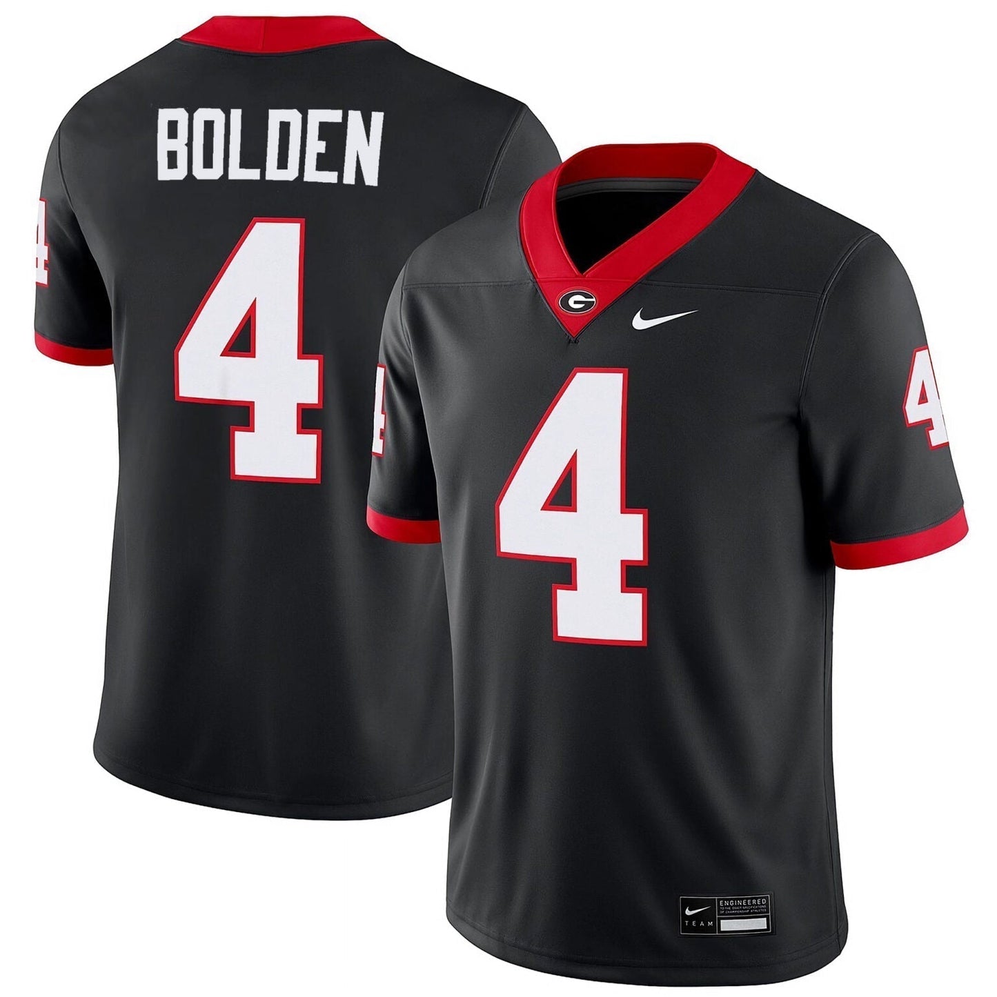 KJ Bolden Georgia Bulldogs Alternate Jersey - Black sports jersey product view 1