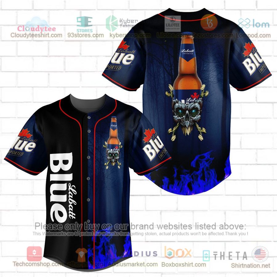 HOT Labatt Blue skull head Baseball Jersey Shirt Unisex T-shirt, Sweatshirt, Hoodie, Long Sleeve Tee - T-Shirt, Sweatshirt, Hoodie