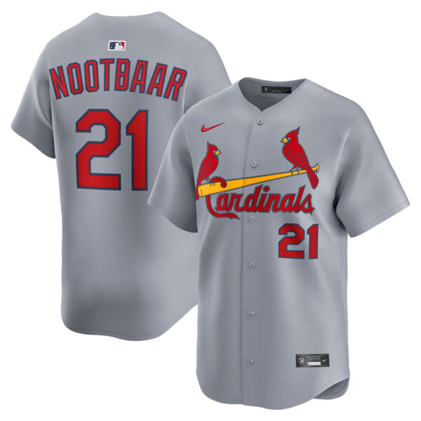 Lars Nootbaar St. Louis Cardinals Road Limited Jersey - Gray baseball jersey product view 1