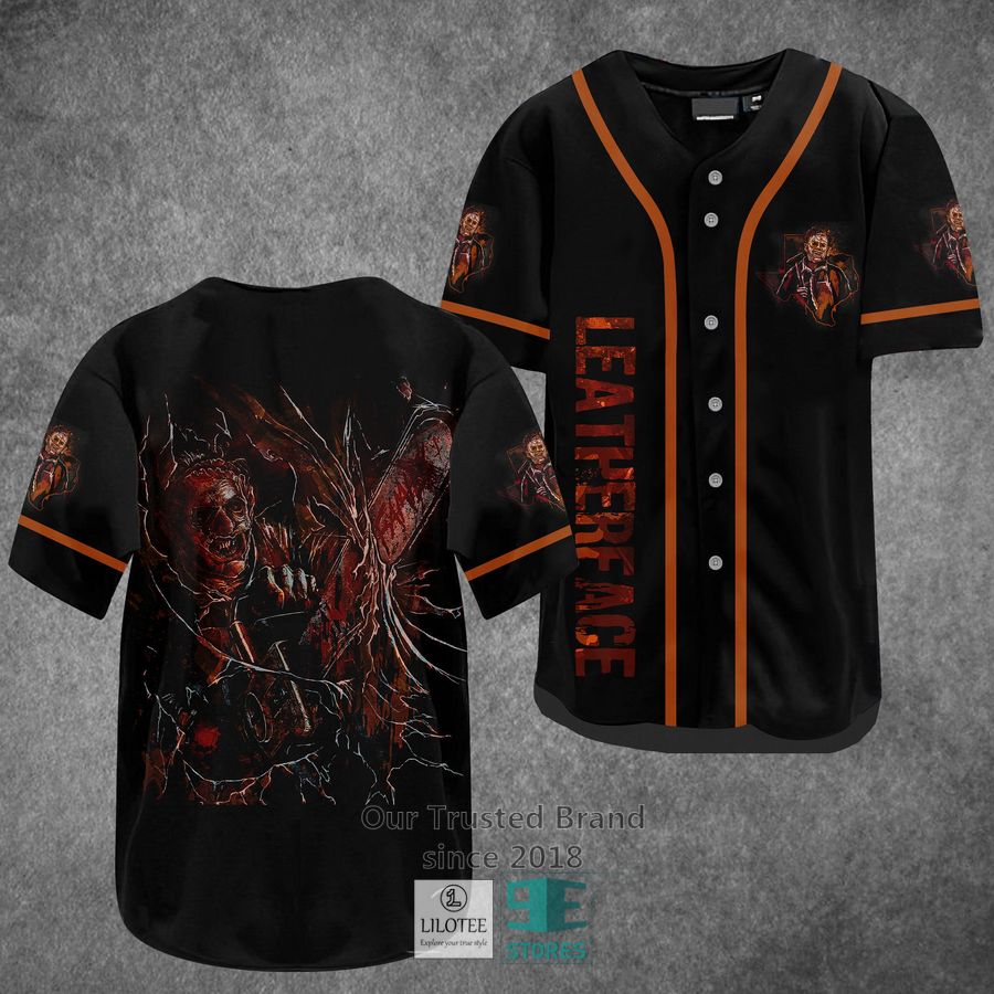 Leatherface Horror Movie Black Baseball Jersey Unisex T-shirt, Sweatshirt, Hoodie, Long Sleeve Tee - T-Shirt, Sweatshirt, Hoodie