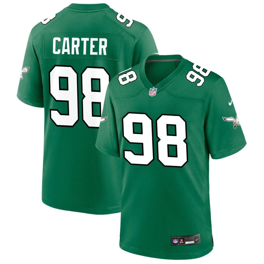 Jalen Carter Kelly Green Philadelphia Eagles Throwback Jersey football jersey product view 1