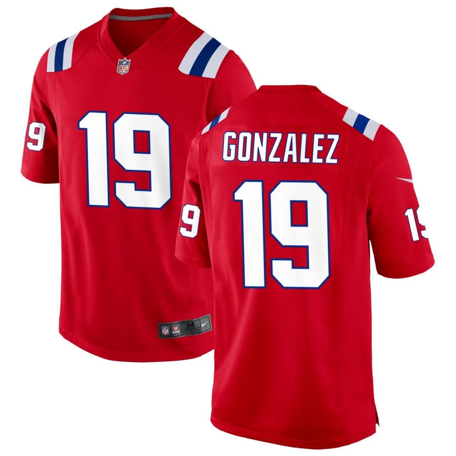 Christian Gonzalez New England Patriots Jersey football jersey product view 1
