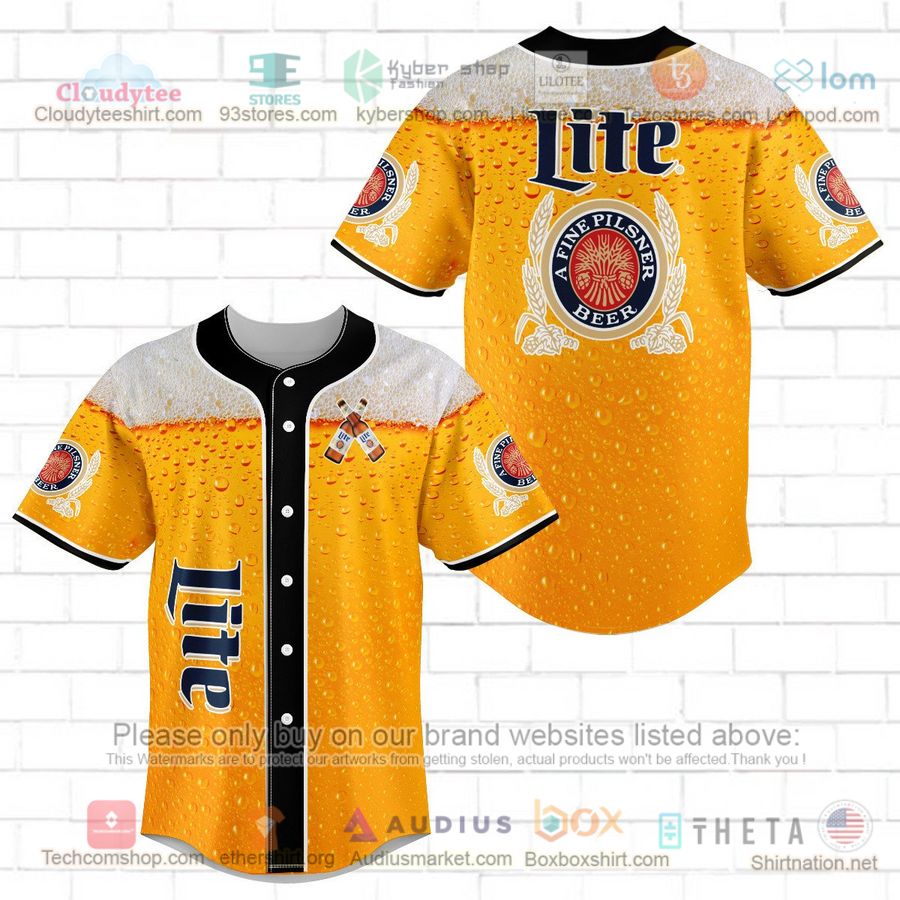 HOT Lite Beer orange black Baseball Jersey Shirt Unisex T-shirt, Sweatshirt, Hoodie, Long Sleeve Tee - T-Shirt, Sweatshirt, Hoodie