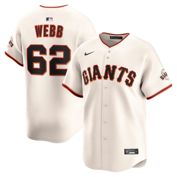 Logan Webb San Francisco Giants Home Limited Jersey - Cream baseball jersey product view 1