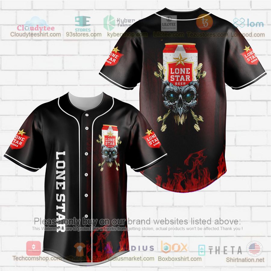 HOT Lone Star skull head Baseball Jersey Shirt Unisex T-shirt, Sweatshirt, Hoodie, Long Sleeve Tee - T-Shirt, Sweatshirt, Hoodie