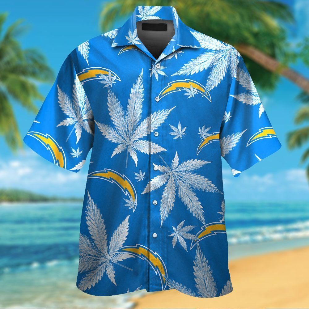 Los Angeles Chargers Short Sleeve Button Up Tropical Hawaiian Shirt VER04 Unisex T-shirt, Sweatshirt, Hoodie, Long Sleeve Tee - T-Shirt, Sweatshirt, Hoodie