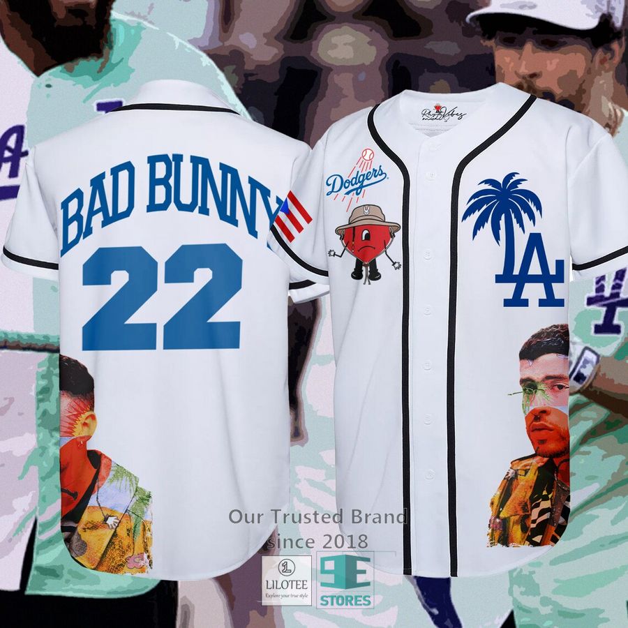 Los Angeles Dodgers Bad Bunny 22 Baseball Jersey Unisex T-shirt, Sweatshirt, Hoodie, Long Sleeve Tee - T-Shirt, Sweatshirt, Hoodie
