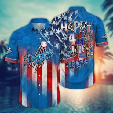 Los Angeles Dodgers Happy 4th of July Hawaiian Shirt Unisex T-shirt, Sweatshirt, Hoodie, Long Sleeve Tee - T-Shirt, Sweatshirt, Hoodie