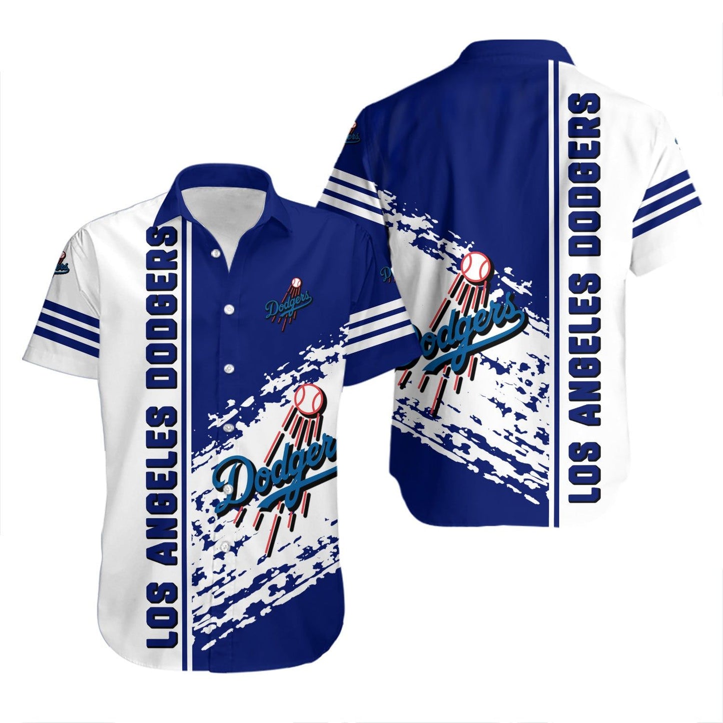 Los Angeles Dodgers Hawaiian Shirt Quarter Style - MLB Unisex T-shirt, Sweatshirt, Hoodie, Long Sleeve Tee - T-Shirt, Sweatshirt, Hoodie